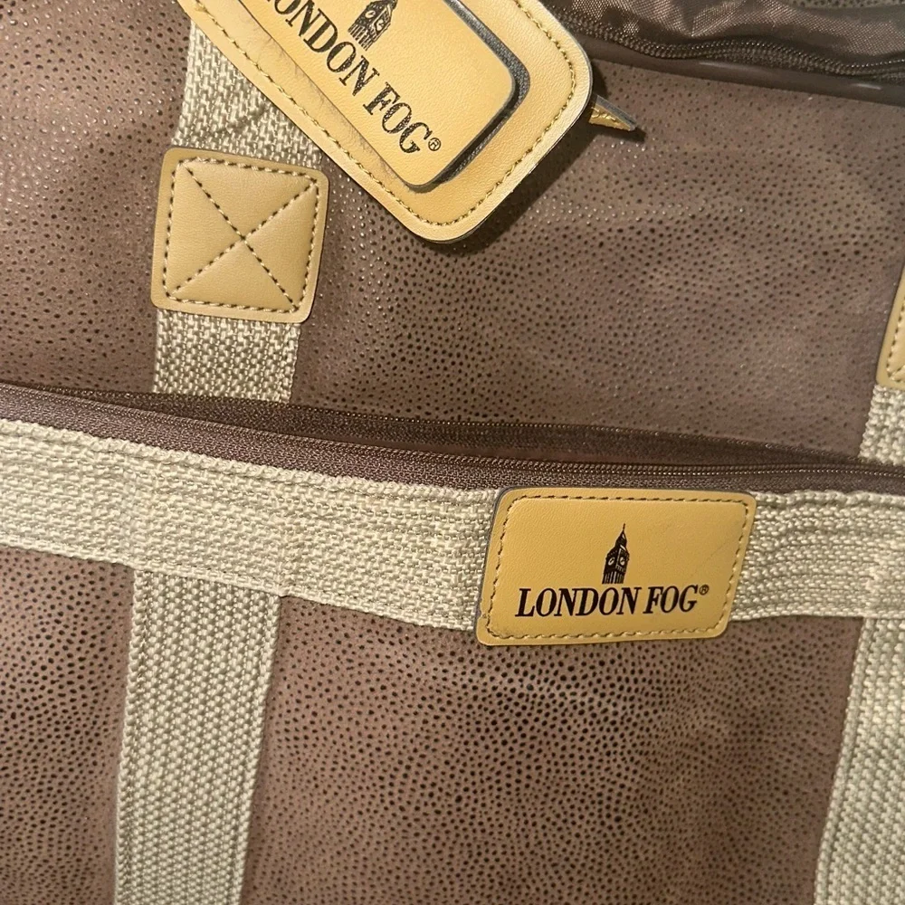 London Fog Brown and Tan Laptop Bag Classic Design‎